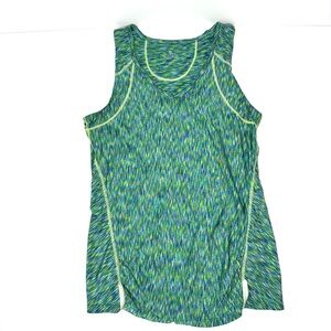 Athleta green tank top sleeveless v neck pullover women's size small EUC